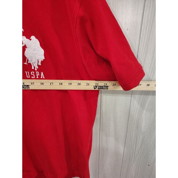 US Polo Assn Big Pony Logo Polo Shirt Size Size L Red Preppy Equestrian Casual - Picture 6 of 6
